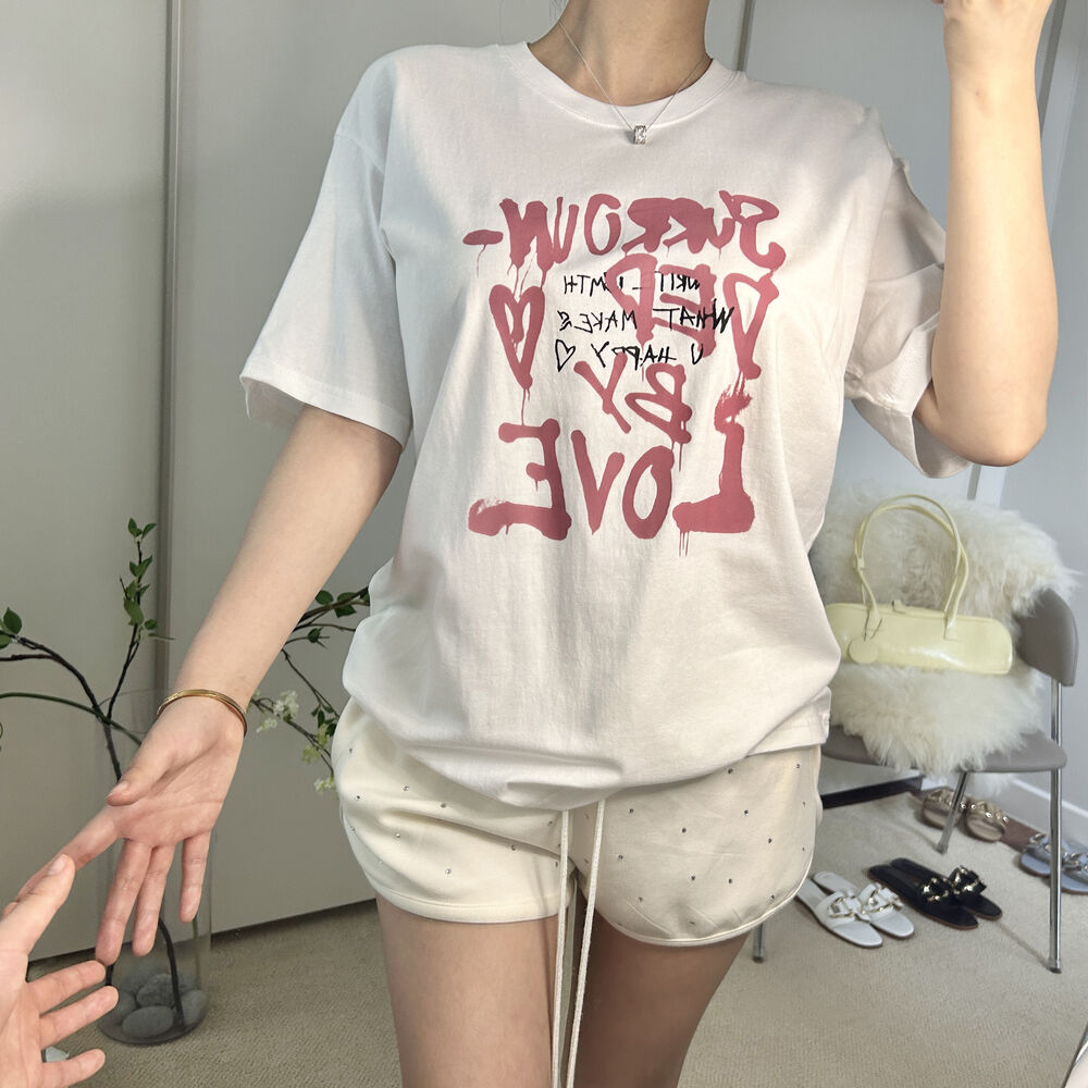 [자몽](강추)페인팅러브 LOVE 프린팅 오버핏 티셔츠 -2color